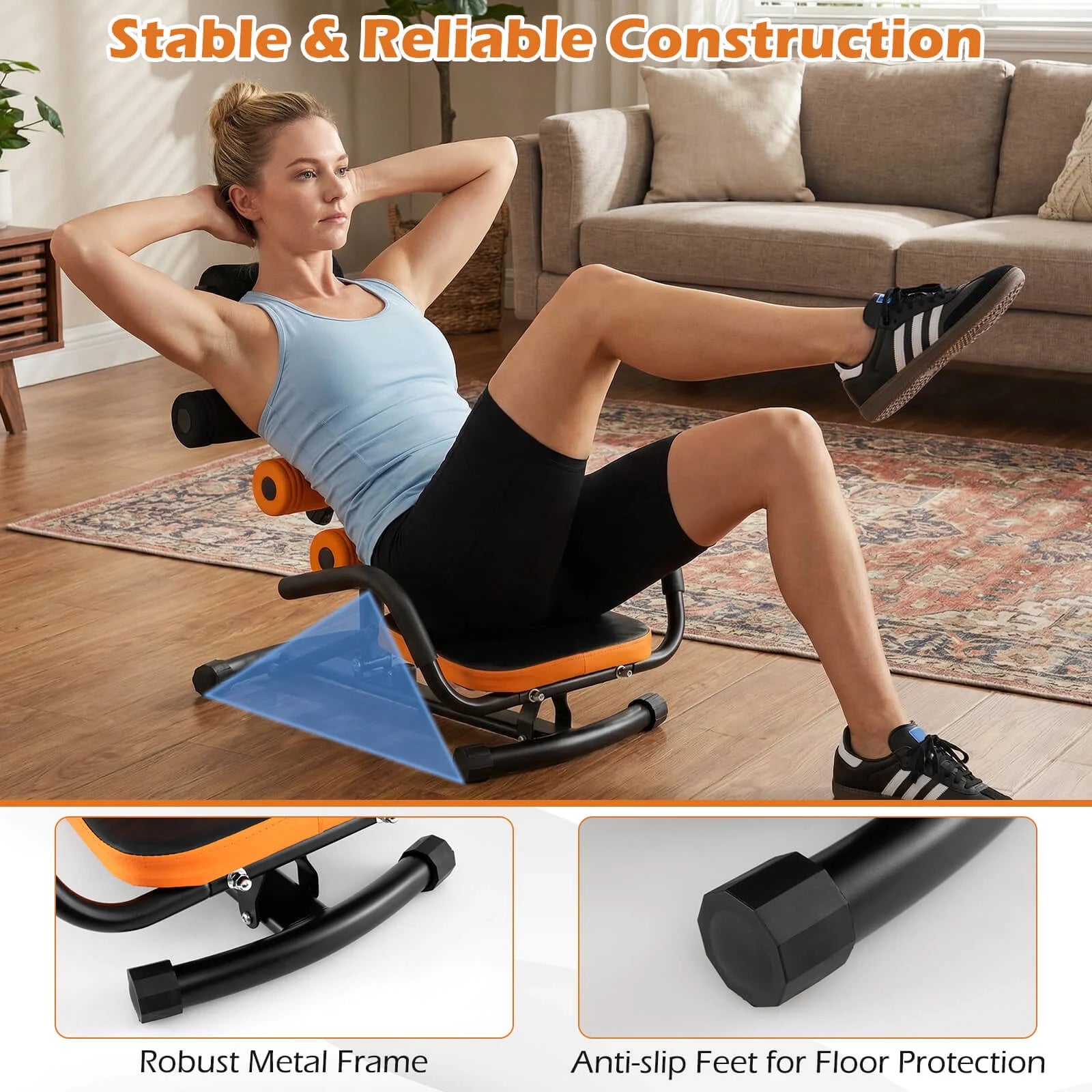 Core Ab Trainer Bench Abdominal Stomach Exerciser Workout Gym Fitness Machine