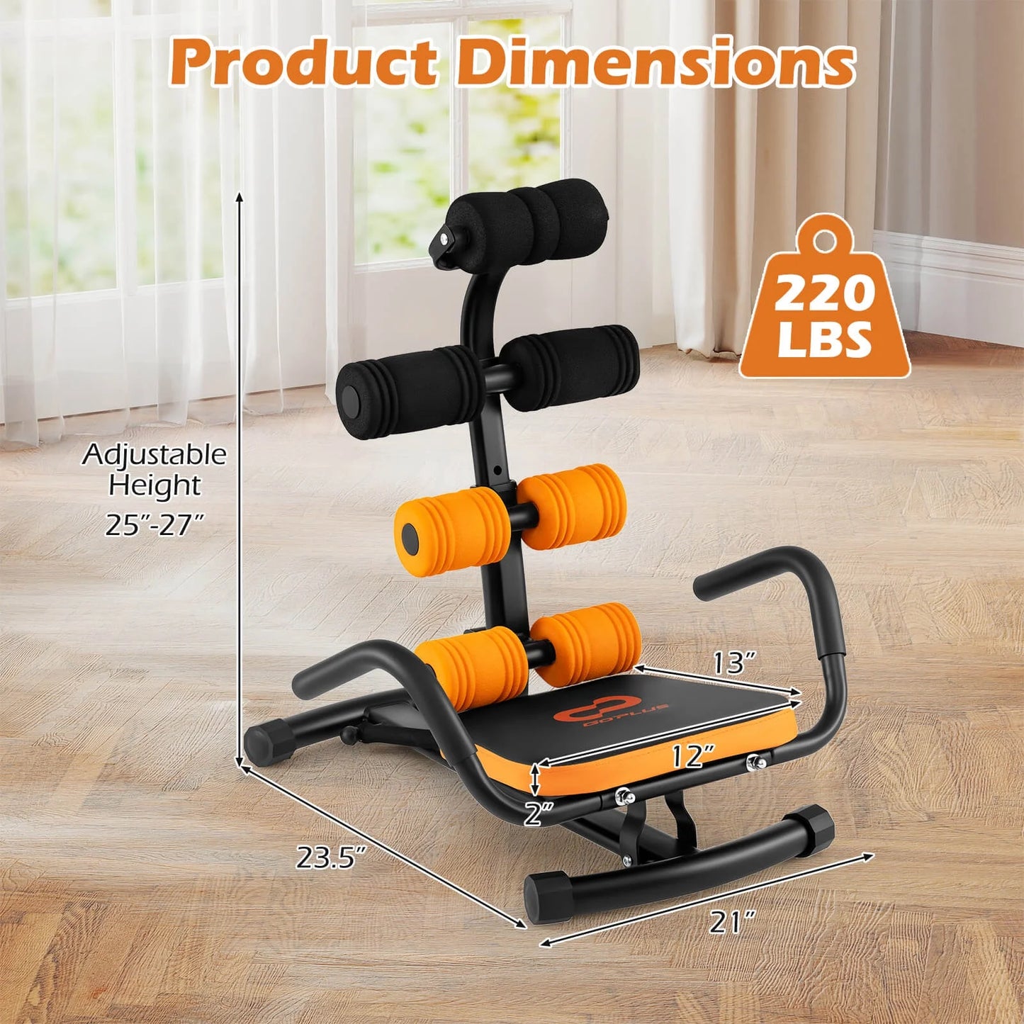 Core Ab Trainer Bench Abdominal Stomach Exerciser Workout Gym Fitness Machine