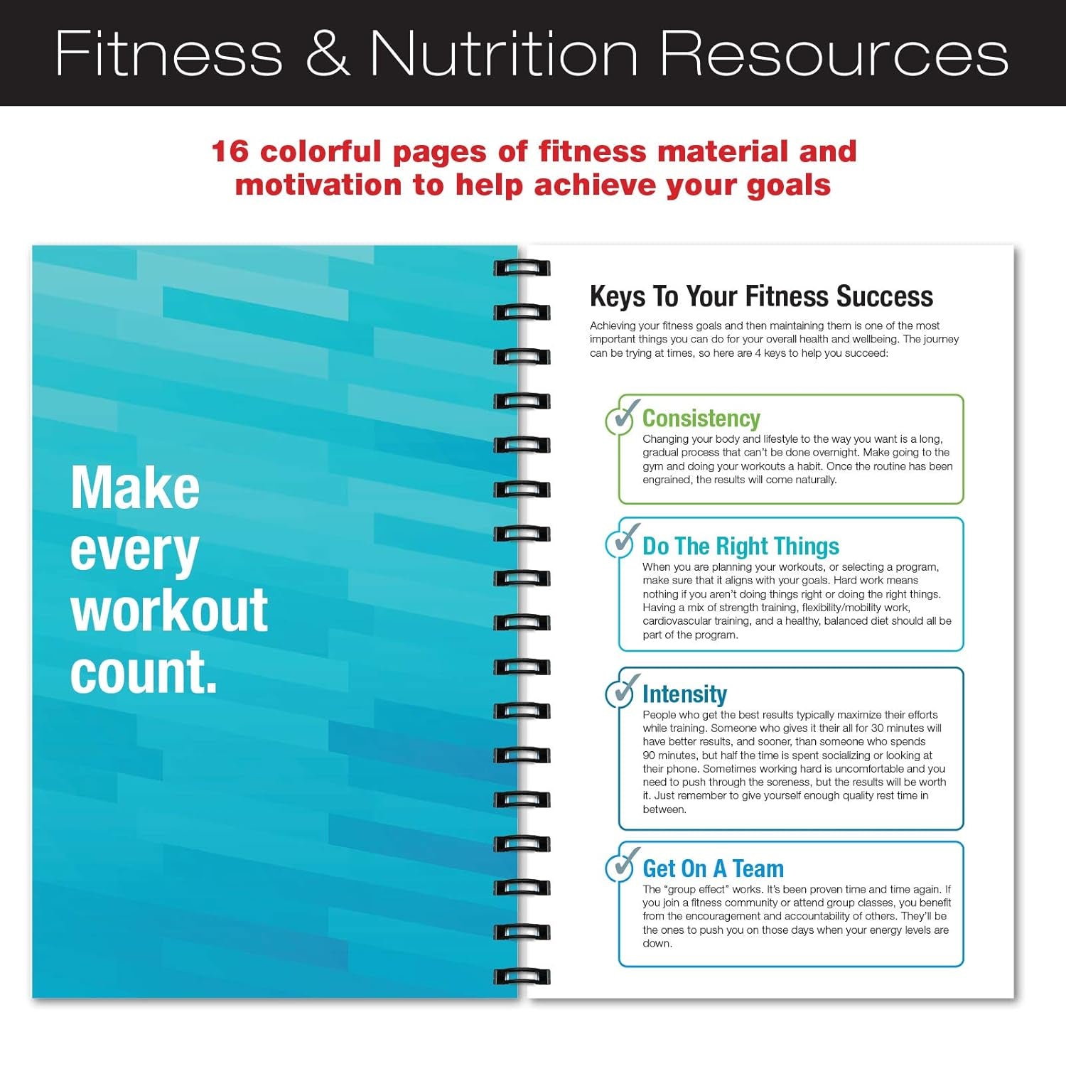 Workout Fitness Journal Nutrition Planners: Clip-In Bookmark, Sturdy Binding, Thick Pages & Laminated Protective Cover (Black & Gold)