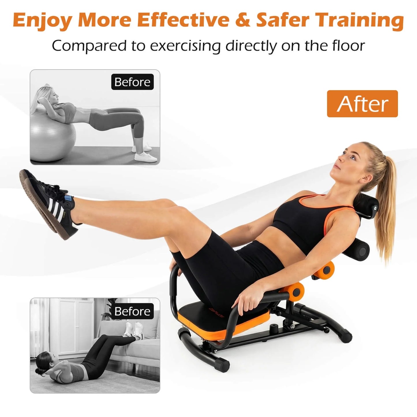 Core Ab Trainer Bench Abdominal Stomach Exerciser Workout Gym Fitness Machine