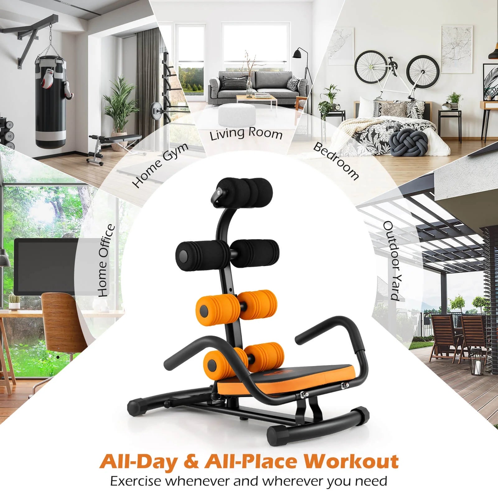 Core Ab Trainer Bench Abdominal Stomach Exerciser Workout Gym Fitness Machine