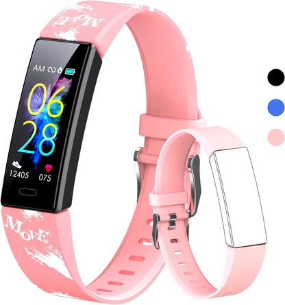 Children's Fitness Tracker Watch with Pedometer, Stopwatch, IP68 Waterproof Rating, and 11 Sport Modes for Ages 6-16