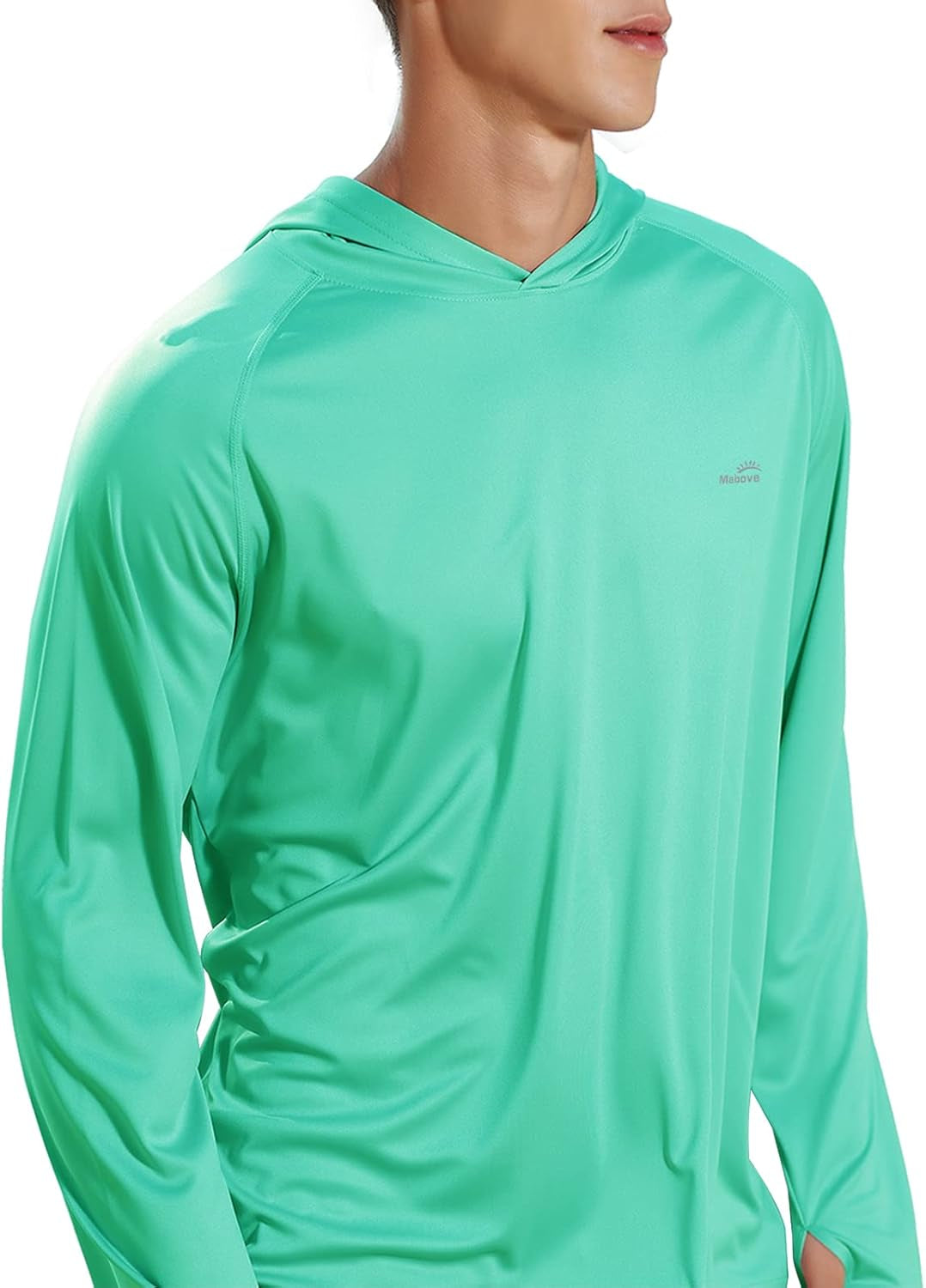 Men's UPF 50+ Long Sleeve Sun Protection Hoodie - UV Resistant Rash Guard for Hiking, Fishing, and Swimming