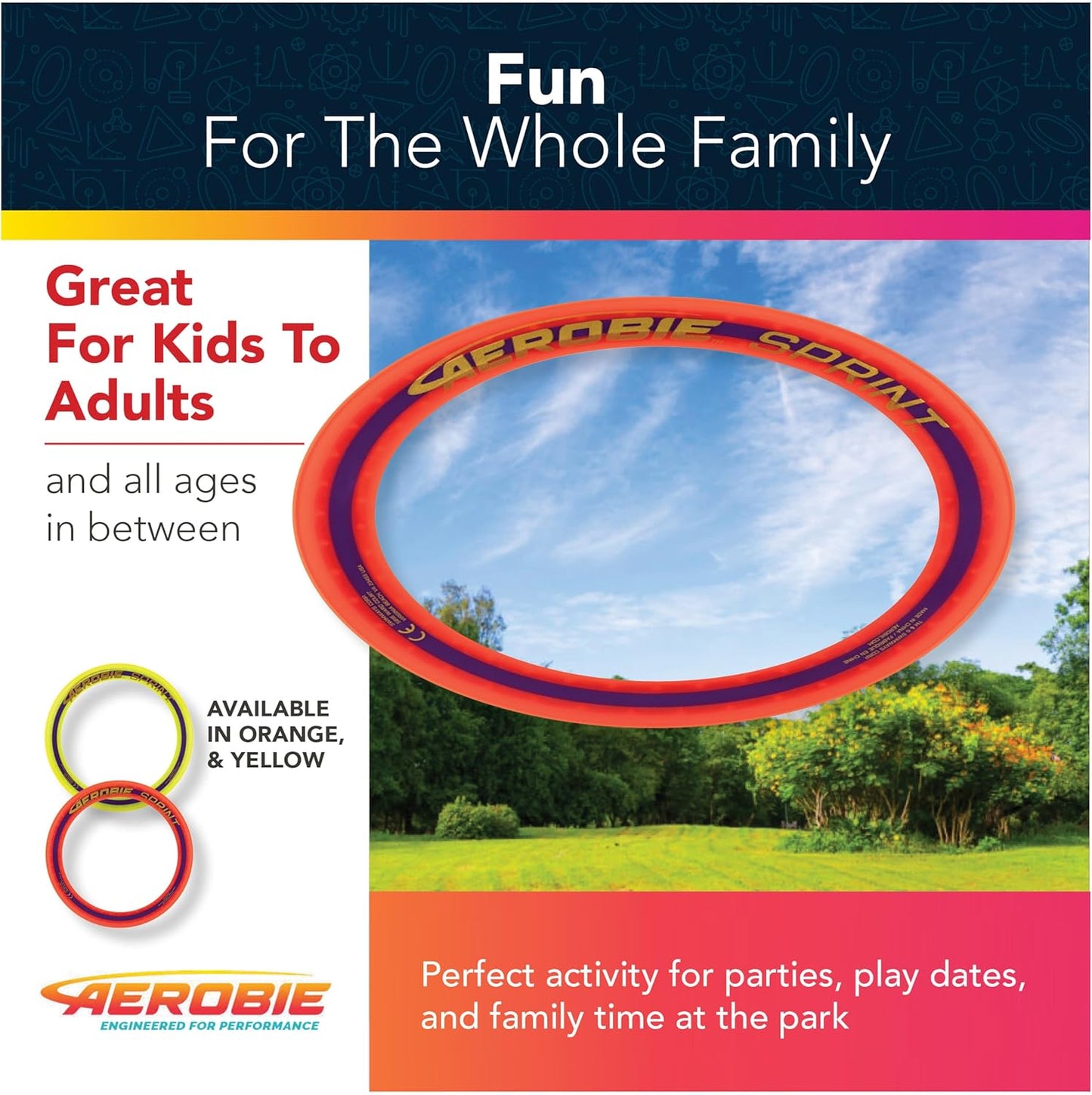 Sprint Ring Outdoor Flying Disc - 10 Inch, Orange